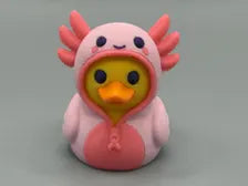 Duck in an Axolotl Onesie - Handmade 3D Print for Collectors / Jeep / Cruise