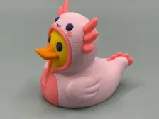 Duck in an Axolotl Onesie - Handmade 3D Print for Collectors / Jeep / Cruise