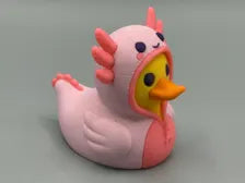 Duck in an Axolotl Onesie - Handmade 3D Print for Collectors / Jeep / Cruise