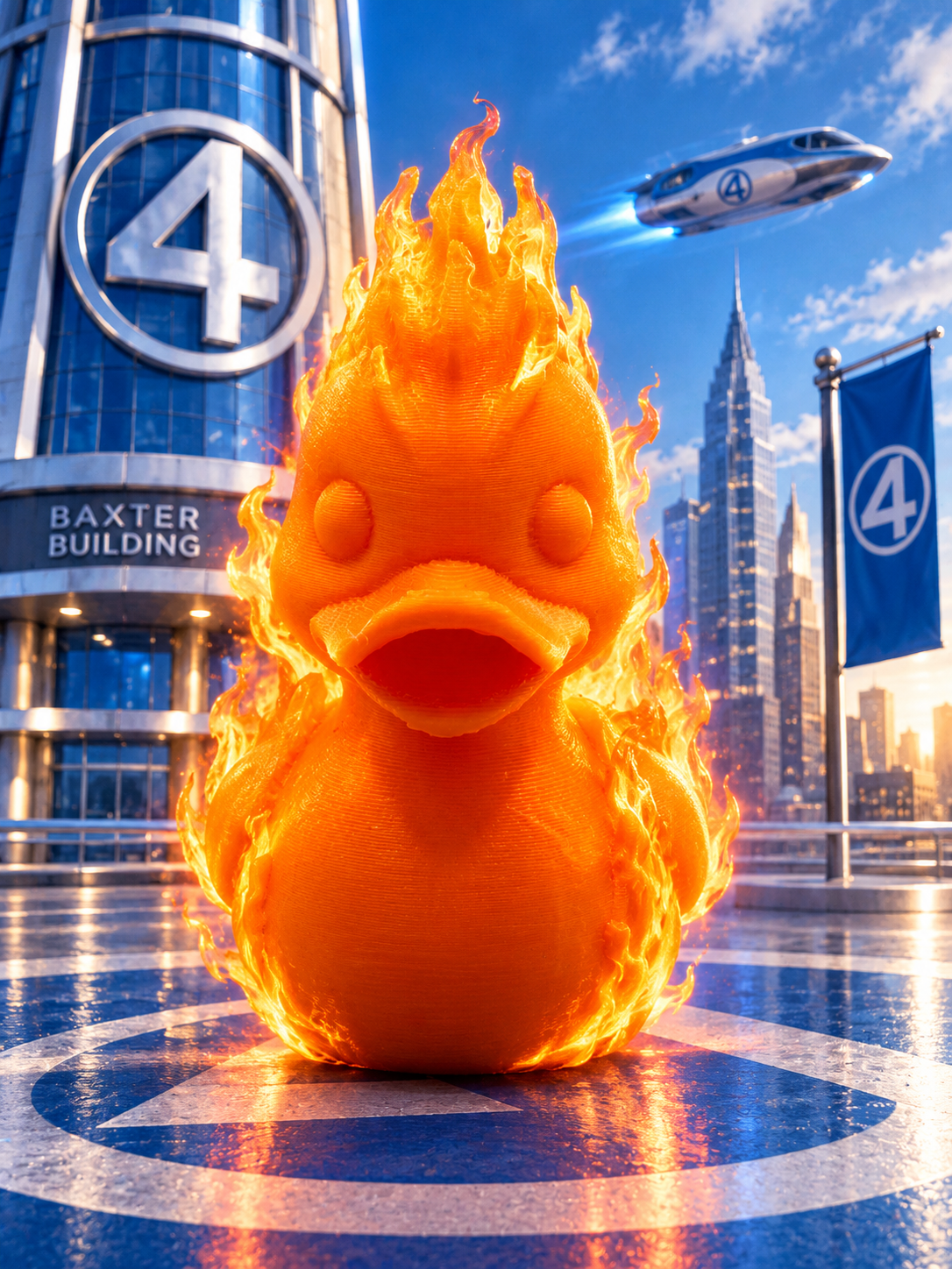 Fantastic 4 Human Torch Duck – 3D Printed Collectible / Jeep / Cruise