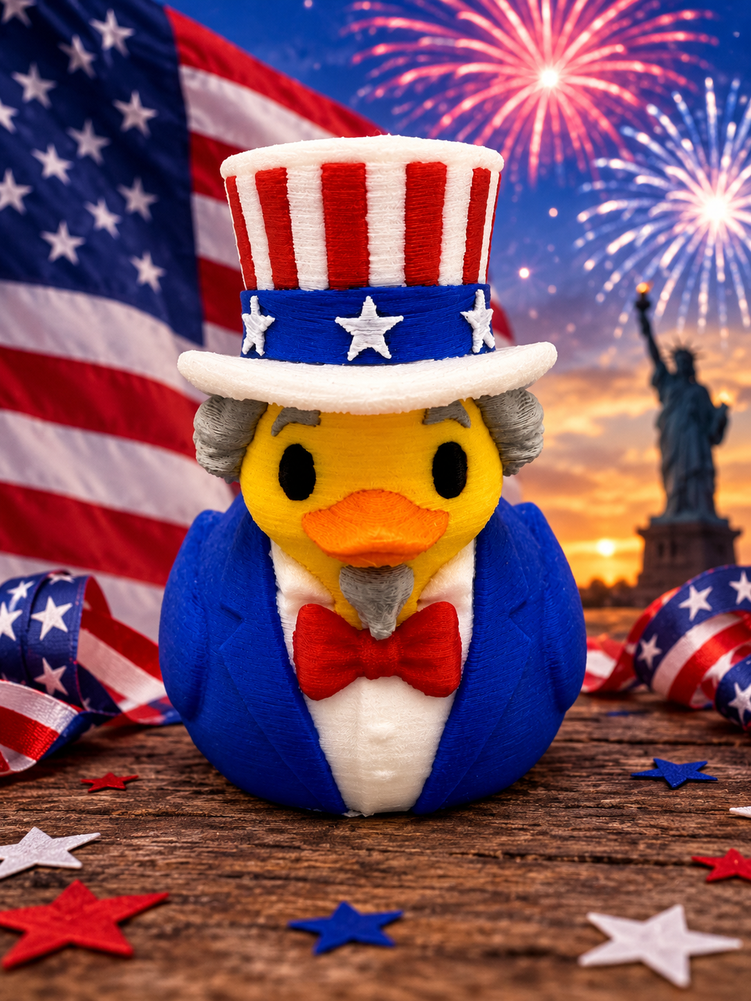 Uncle Sam Duck – 3D Printed Patriotic Collectible / Jeep / Cruise