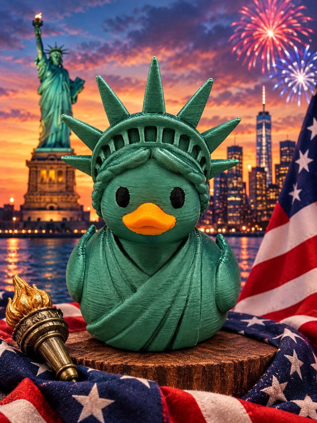 Statue of Liberty Duck – 3D Printed Patriotic Americana Collectible / Jeep / Cruise