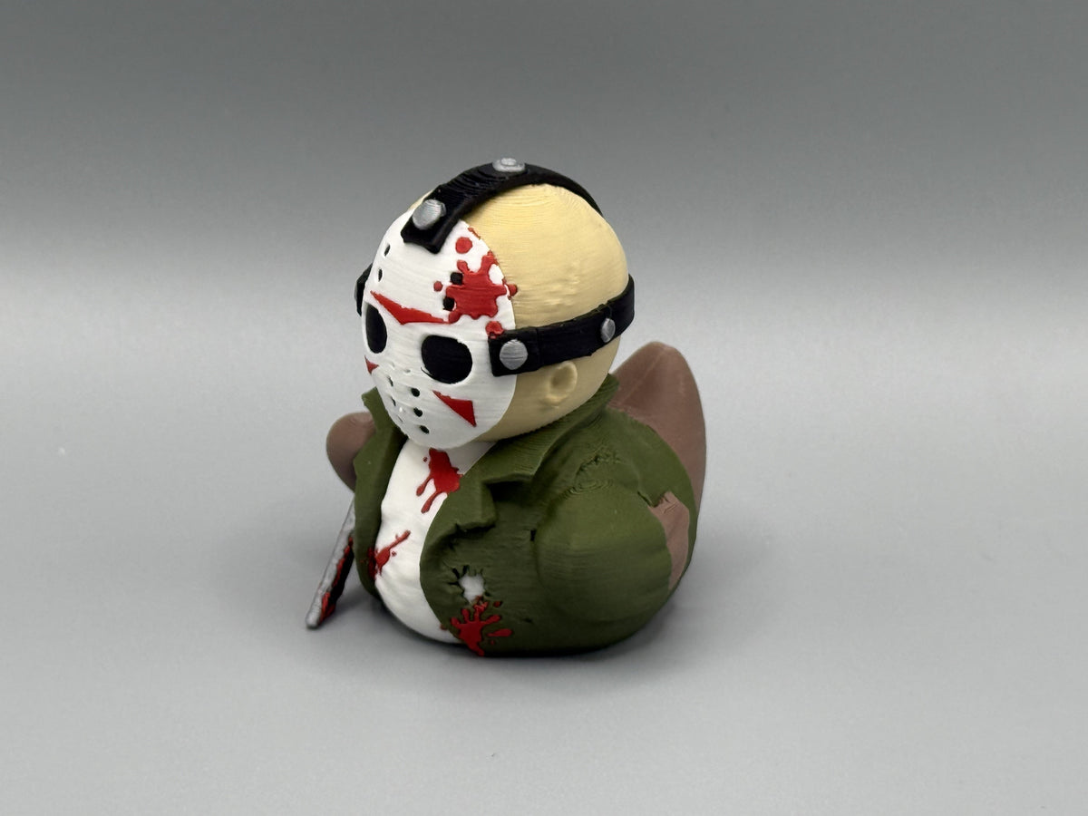 Jason Voorhees Duck front view with hockey mask and blood splatter