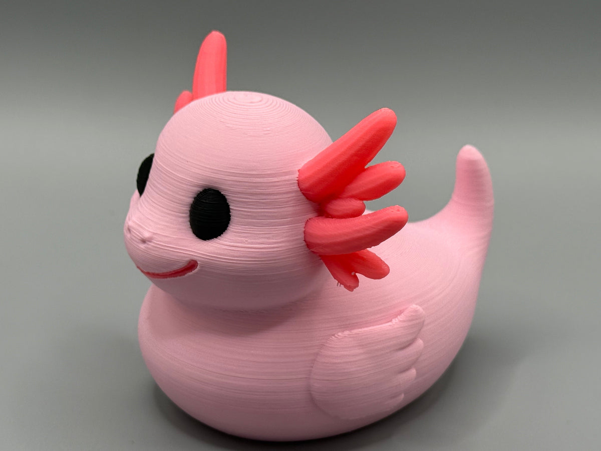 Axolotl Duck – opposite side view showing full axolotl sculpt
